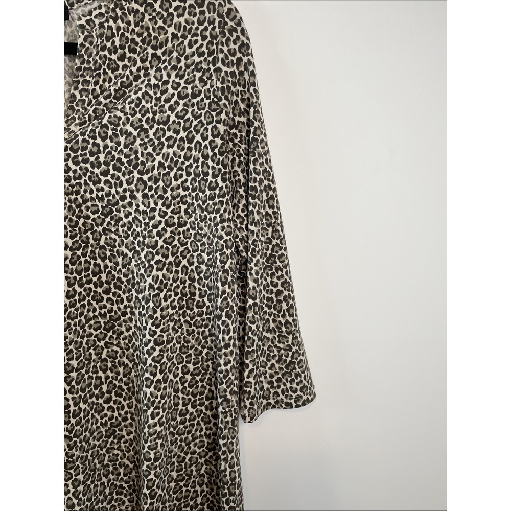 Jasmine & Juliana M Leopard Print Tunic Top Tan Black Stretch Boho Blouse - Picture 4 of 11